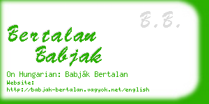 bertalan babjak business card