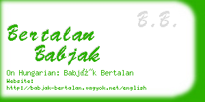 bertalan babjak business card